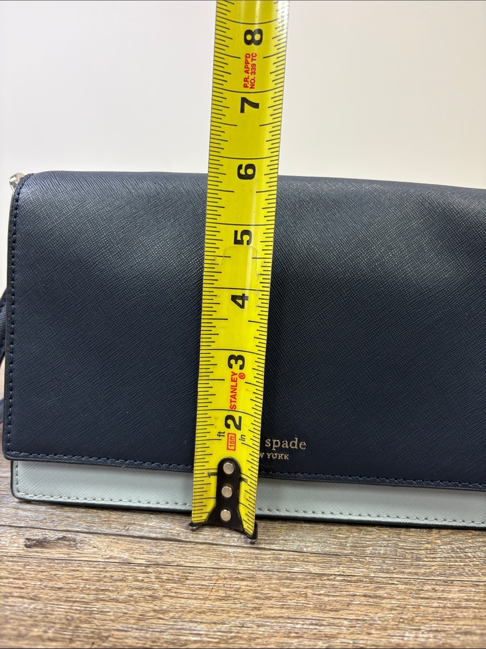 Kate Spade New York Navy Blue Colorblock Chain Crossbody Shoulder Bag - Picture 14 of 15